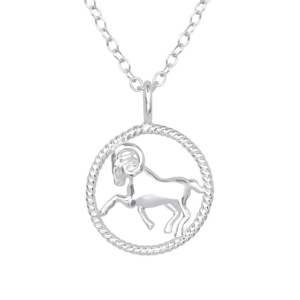 Sterling Silver Aries Zodiac Necklace